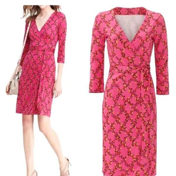 Diane Von Furstenberg New Julian Two Wrap Dress Sz 6 - Picture 1 of 4